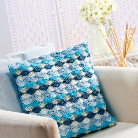 Fan-Stitch Crochet Cushion crochet Pattern