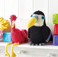 Flamingo and Toucan Toys Knitting Pattern