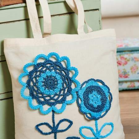 Crochet Flower Bag Embellishment crochet Pattern
