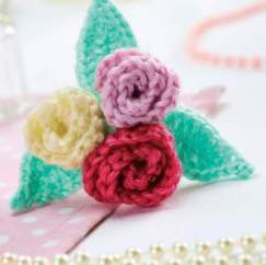 Rose Crochet Flower Brooch Knitting Pattern