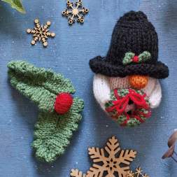 Christmas Gonk (Gnome) Wreath Part Four Knitting Pattern