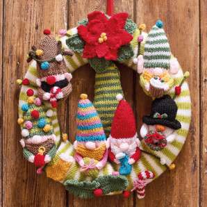 Christmas Gonk (Gnome) Wreath Part One Knitting Pattern