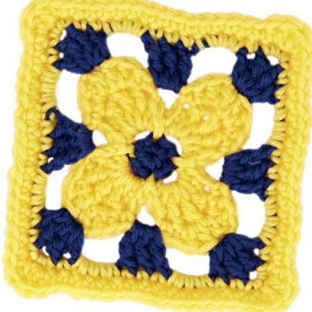 Golden Flower Granny Square crochet Pattern