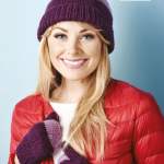 Easy stripy hat and mittens Knitting Pattern