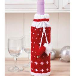 Hearts wine bottle cover Knitting Pattern