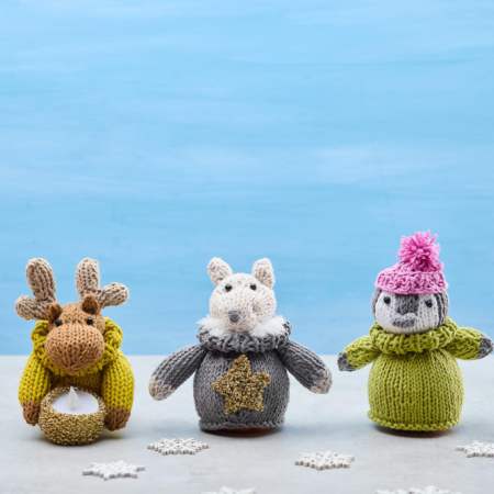 Animal Chocolate Orange Cover Knitting Patterns: Moose, Penguin, Wolf Knitting Pattern