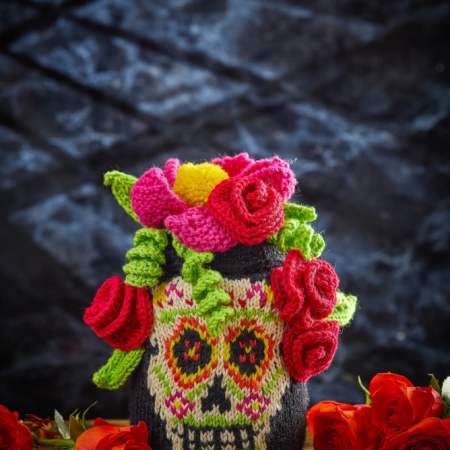 Day of the Dead Storage Jar Halloween Knitting Pattern Knitting Pattern