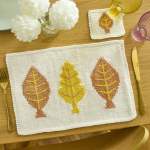Autumn Leaves Placemat and Coaster Set Knitting Pattern Knitting Pattern
