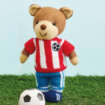 Football Teddy Bear | Red Stripe Top Outfit Knitting Pattern