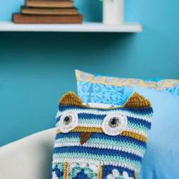 Crochet Owl Cushion Knitting Pattern