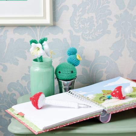 Beginner Crochet Makes: Pen Cosies, Keyring Charm and Cactus Ornament crochet Pattern