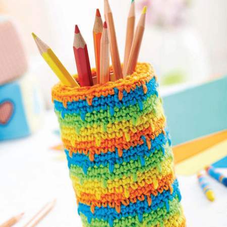 Spike Stitch Crochet Pencil Pot crochet Pattern