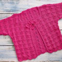 Short Sleeve Tie Front Cardigan Knitting Pattern