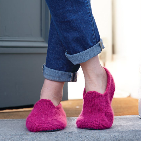 Pink Slippers Knitting Pattern