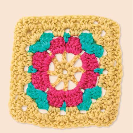 Pink Flower Granny Square crochet Pattern