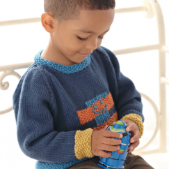 Child’s Robot Jumper Knitting Pattern