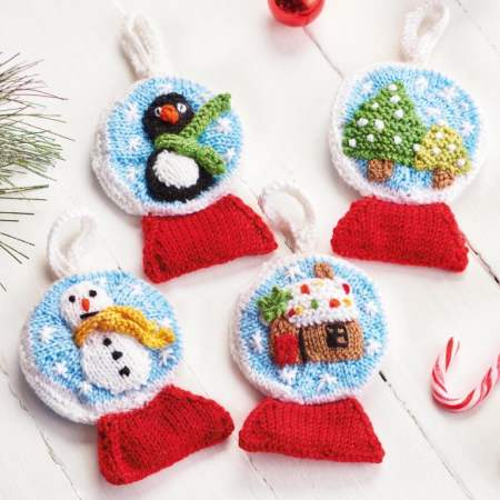 Snowglobe Christmas Tree Decorations Knitting Pattern