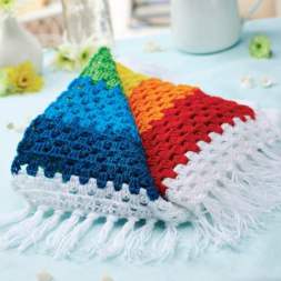 Stripy Crochet Rainbow Blanket Knitting Pattern