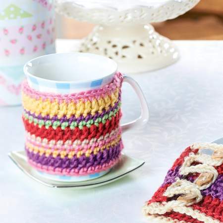 Cheerful Crochet Teacosy, Mug Cosy and Coasters crochet Pattern