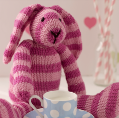 Stripy Toy Bunny Knitting Pattern