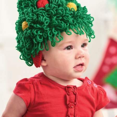 Christmas Tree Baby and Child’s Hat Knitting Pattern