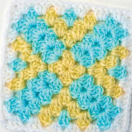 Yellow Cross Granny Square crochet Pattern