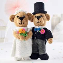 Bride and Groom Teddy Bears Knitting Pattern